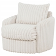 Pemberly Row Transitional Corduroy Fabric Swivel Accent Arm Chair in Ivory