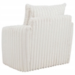 Pemberly Row Transitional Corduroy Fabric Swivel Accent Arm Chair in Ivory