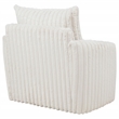 Pemberly Row Transitional Corduroy Fabric Swivel Accent Arm Chair in Ivory