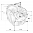 Pemberly Row Transitional Corduroy Fabric Swivel Accent Arm Chair in Ivory