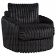 Pemberly Row Transitional Corduroy Fabric Swivel Accent Arm Chair in Black