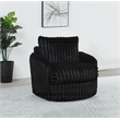 Pemberly Row Transitional Corduroy Fabric Swivel Accent Arm Chair in Black