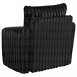 Pemberly Row Transitional Corduroy Fabric Swivel Accent Arm Chair in Black