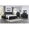 Pemberly Row 8-Drawer Fluted Dresser with Beveled Mirror in Black