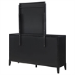 Pemberly Row 8-Drawer Fluted Dresser with Beveled Mirror in Black