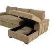 Pemberly Row Fabric Upholstered Sleeper Sectional Sofa RAF Chaise in Camel