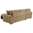 Pemberly Row Fabric Upholstered Sleeper Sectional Sofa LAF Chaise in Camel