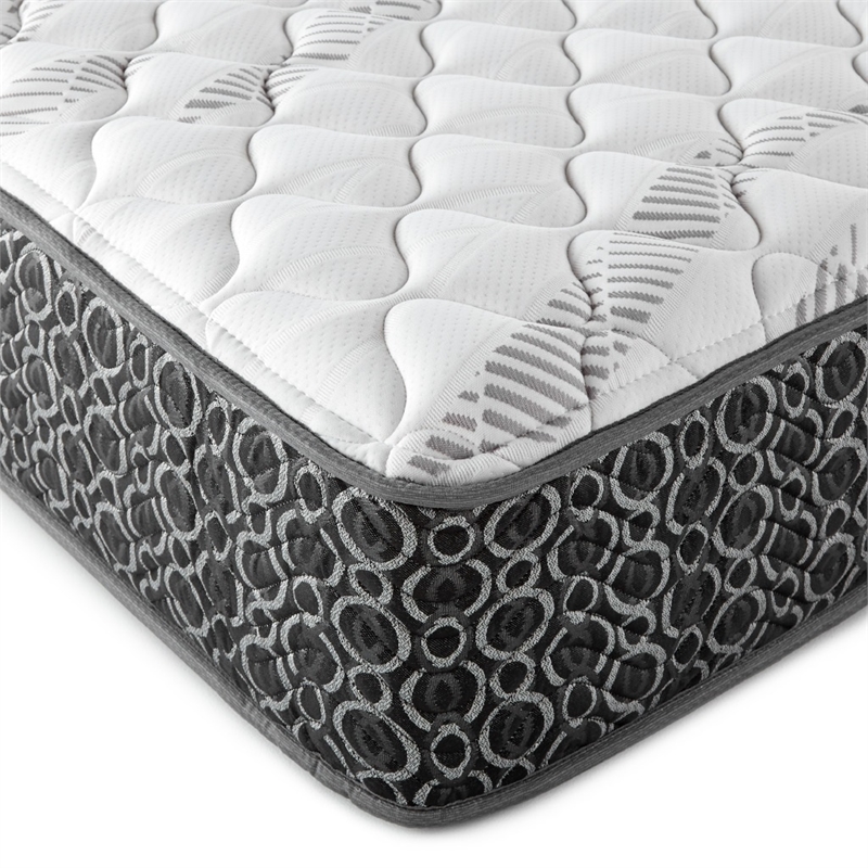 Pemberly Row Fabric California King Firm Tight Top Hybrid Mattress in White