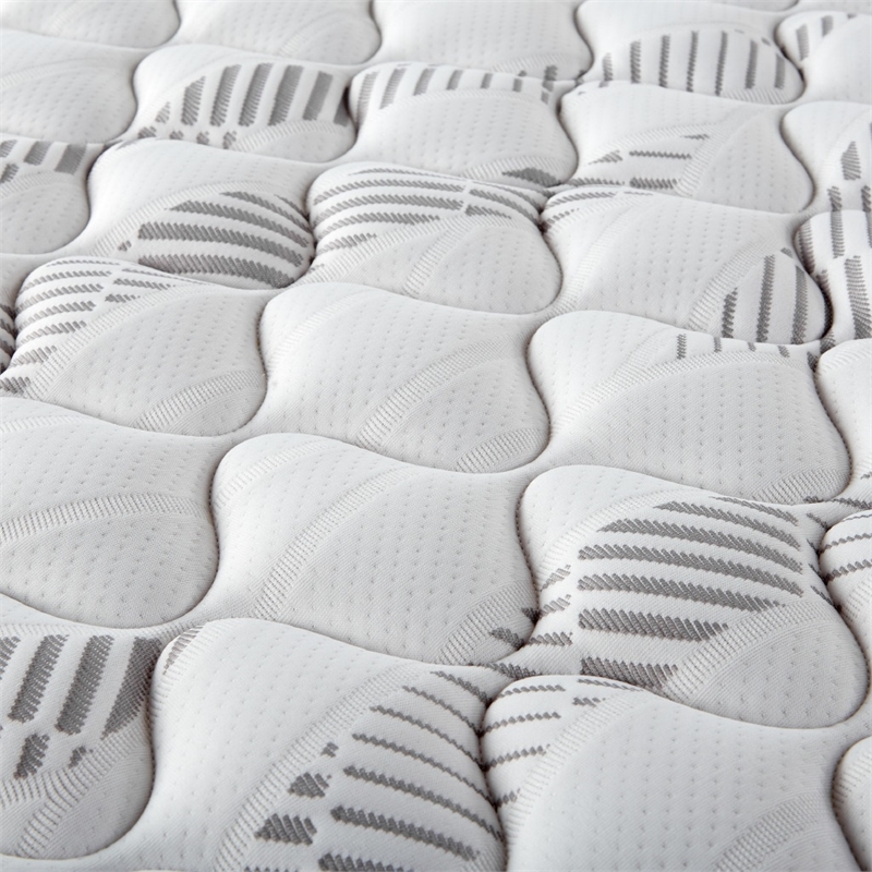 Pemberly Row Fabric Queen Firm Tight Top Hybrid Mattress in White