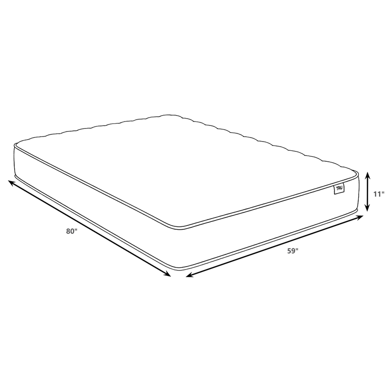 Pemberly Row Fabric Queen Firm Tight Top Hybrid Mattress in White