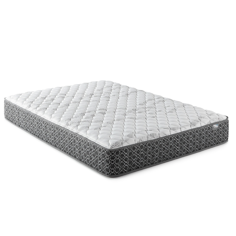 Pemberly Row Fabric Queen Firm Tight Top Hybrid Mattress in White