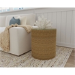 Pemberly Row Round Woven Rattan & Seagrass Accent Side Table in Light Brown