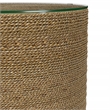 Pemberly Row Round Woven Rattan & Seagrass Accent Side Table in Light Brown