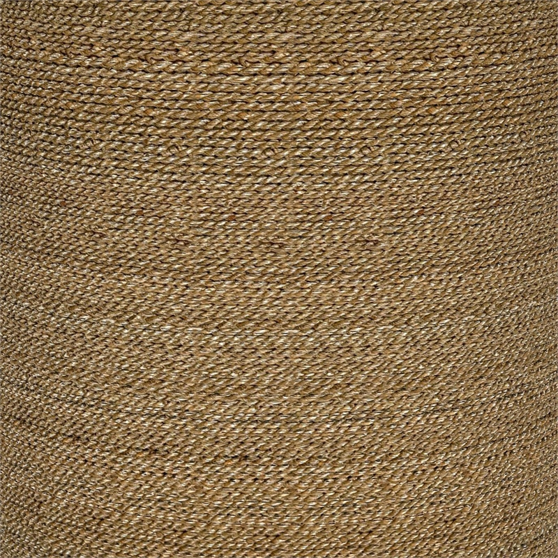 Pemberly Row Round Woven Rattan & Seagrass Accent Side Table in Light Brown