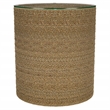 Pemberly Row Round Woven Rattan & Seagrass Accent Side Table in Light Brown