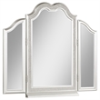 Pemberly Row Beveled Glass Tri-Fold Vanity Mirror in Silver Oak