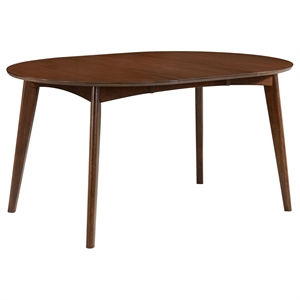 Pemberly Row Oval 60-inch Extension Leaf Dining Table in Dark Walnut