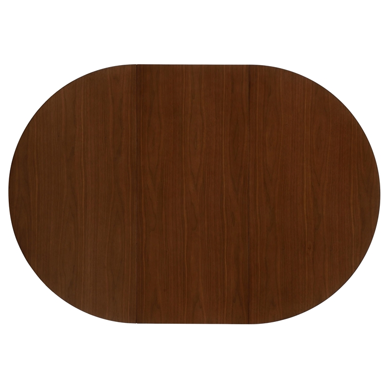 Pemberly Row Oval 60-inch Extension Leaf Dining Table in Dark Walnut