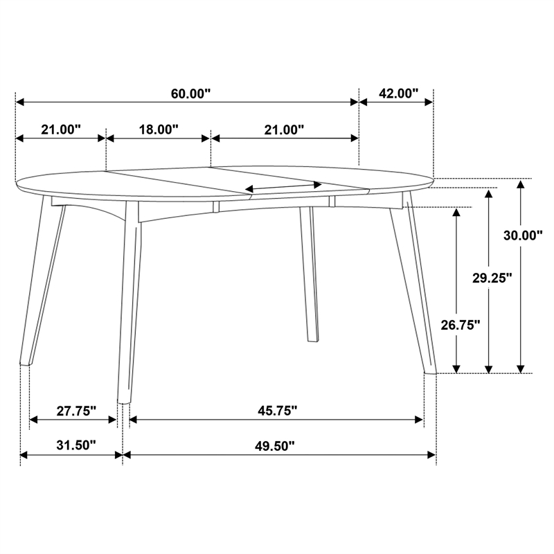 Pemberly Row Oval 60-inch Extension Leaf Dining Table in Dark Walnut