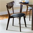 Pemberly Row Leatherette Wood Dining Side Chair Set of 2 in Dark Walnut