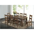 Pemberly Row Ladder Back Dining Side Chair Set of 2 in Rustic Golden Brown
