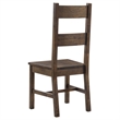Pemberly Row Ladder Back Dining Side Chair Set of 2 in Rustic Golden Brown