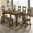 Pemberly Row Ladder Back Dining Side Chair Set of 2 in Rustic Golden Brown