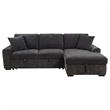 Pemberly Row Fabric Upholstered Sleeper Sectional Sofa RAF Chaise in Gray