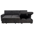 Pemberly Row Fabric Upholstered Sleeper Sectional Sofa RAF Chaise in Gray
