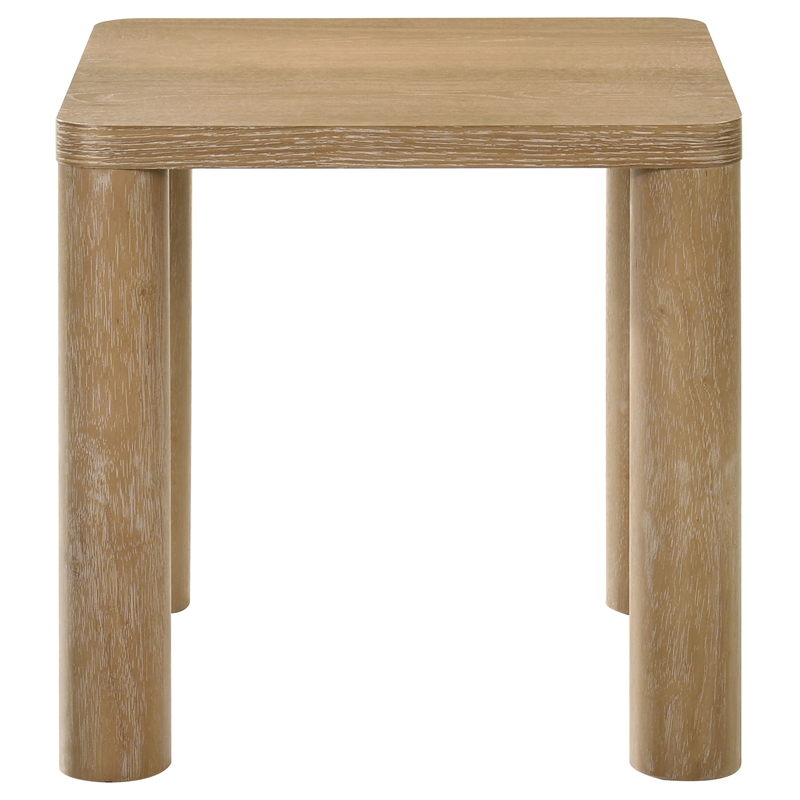 Pemberly Row Transitional Wood Accent Side End Table in Washed Oak