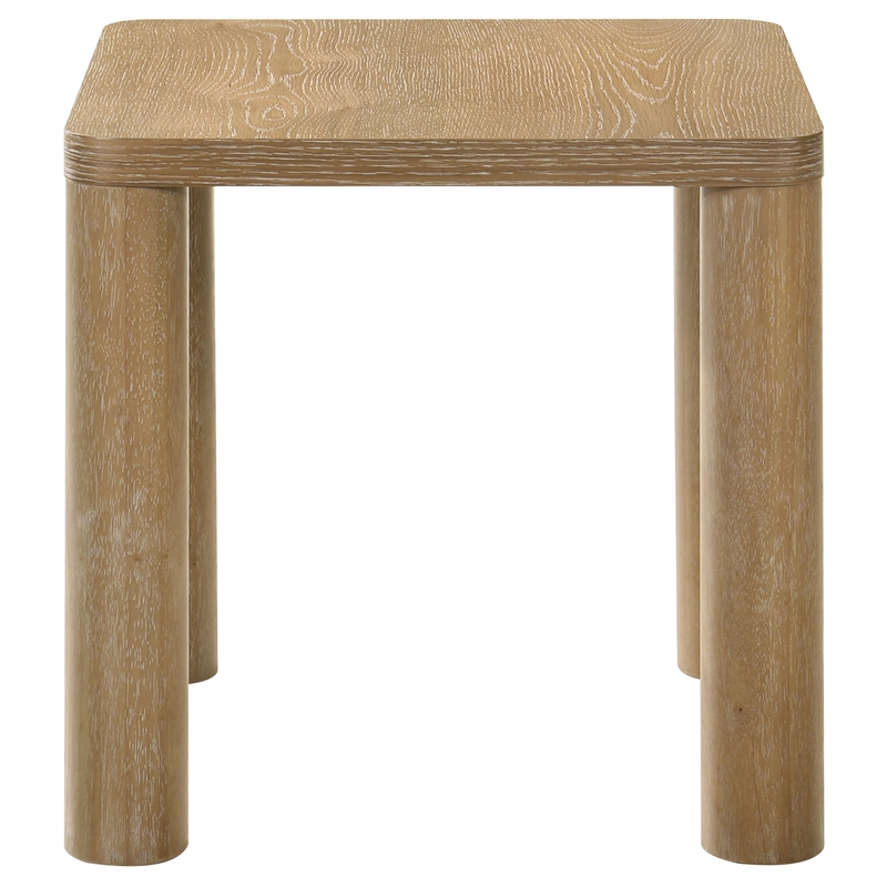 Pemberly Row Transitional Wood Accent Side End Table in Washed Oak