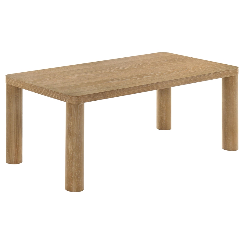 Pemberly Row 2-piece Wood Cocktail Coffee Table Set in Washed Oak