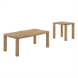 Pemberly Row 2-piece Wood Cocktail Coffee Table Set in Washed Oak