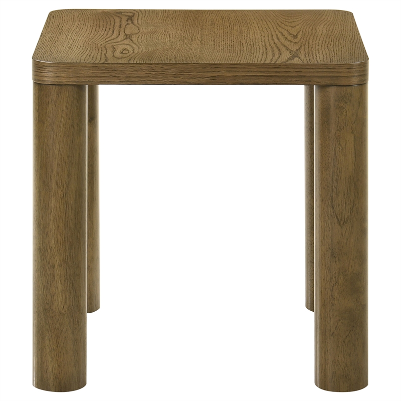 Pemberly Row Transitional Wood Accent Side End Table in Brown Oak