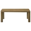 Pemberly Row Transitional Wood Cocktail Coffee Table in Brown Oak
