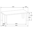 Pemberly Row Transitional Wood Cocktail Coffee Table in Brown Oak