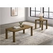 Pemberly Row 2-piece Wood Cocktail Coffee Table Set in Brown Oak