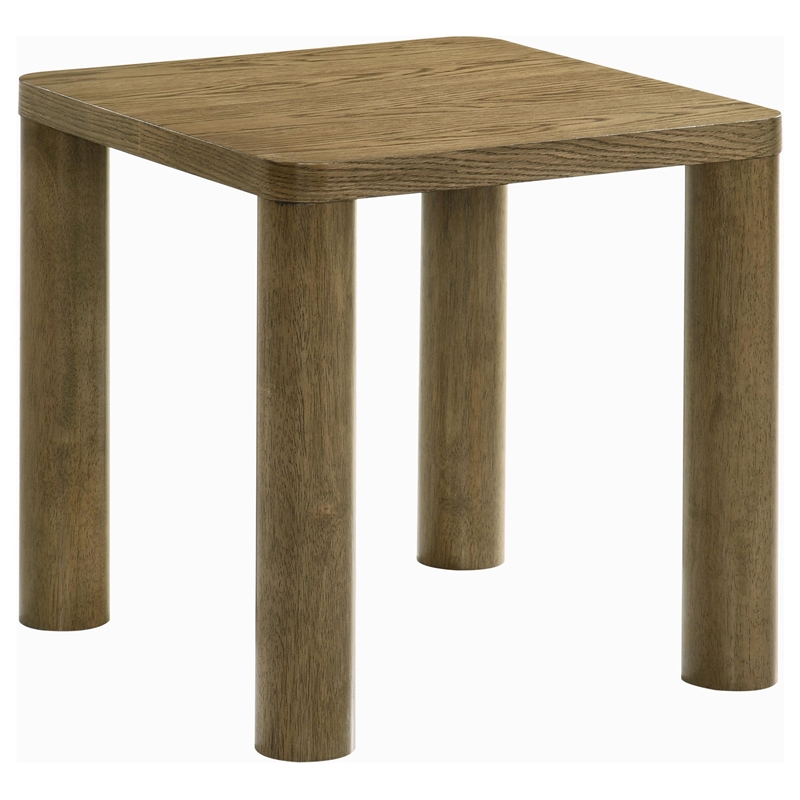 Pemberly Row 2-piece Wood Cocktail Coffee Table Set in Brown Oak