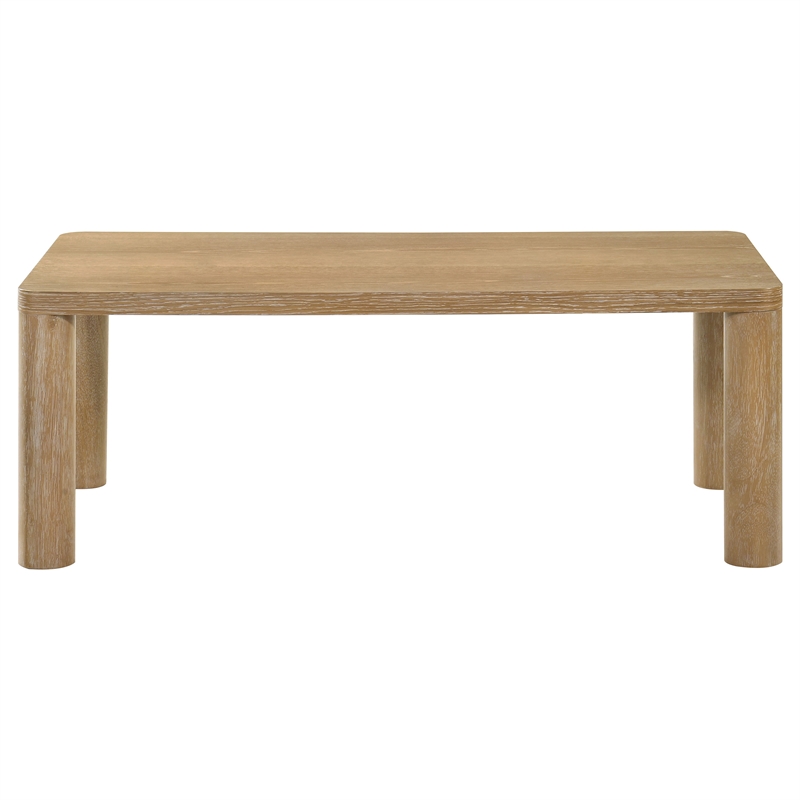 Pemberly Row Transitional Wood Cocktail Coffee Table in Washed Oak
