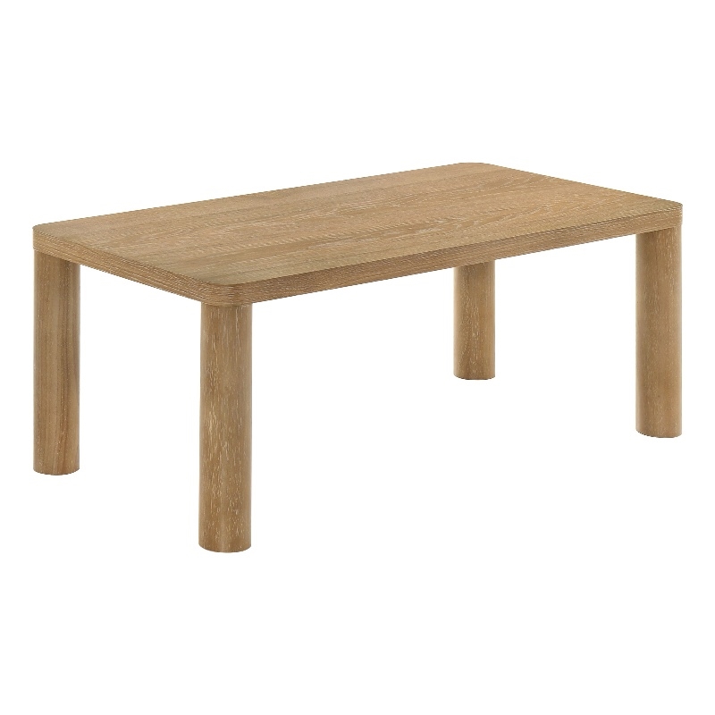 Pemberly Row Transitional Wood Cocktail Coffee Table in Washed Oak