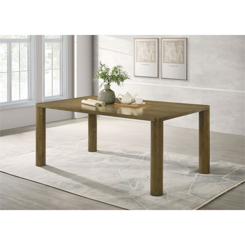 Pemberly Row 71-inch Rectangular Wood Dining Table in Brown Oak