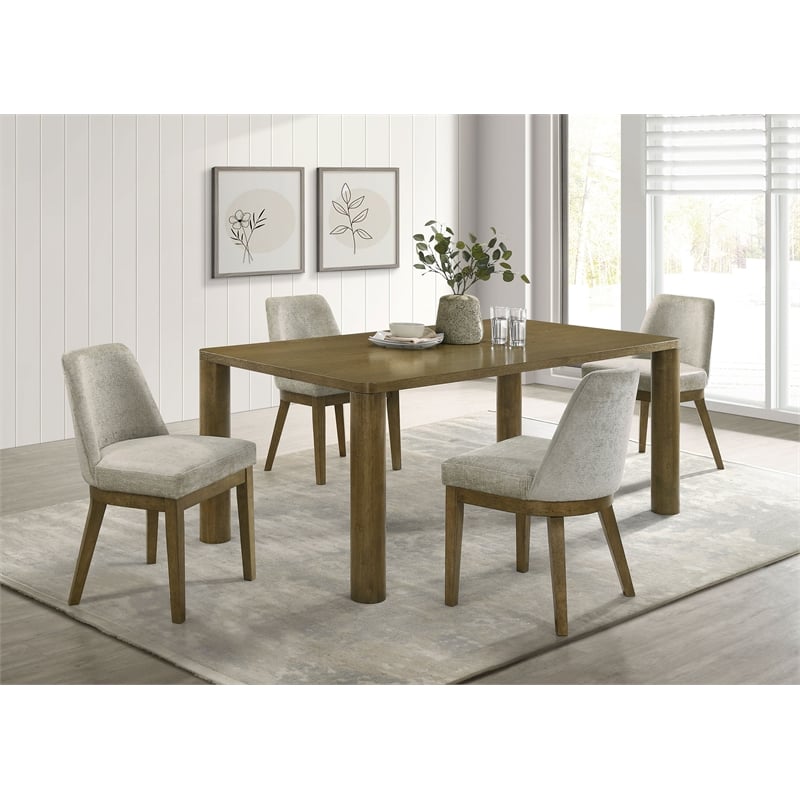 Pemberly Row 71-inch Rectangular Wood Dining Table in Brown Oak