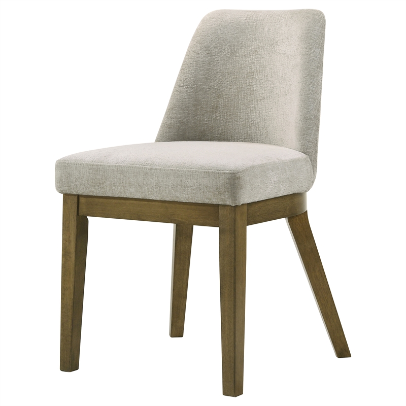 Pemberly Row Upholstered Dining Side Chair Set of 2 in Light Tan