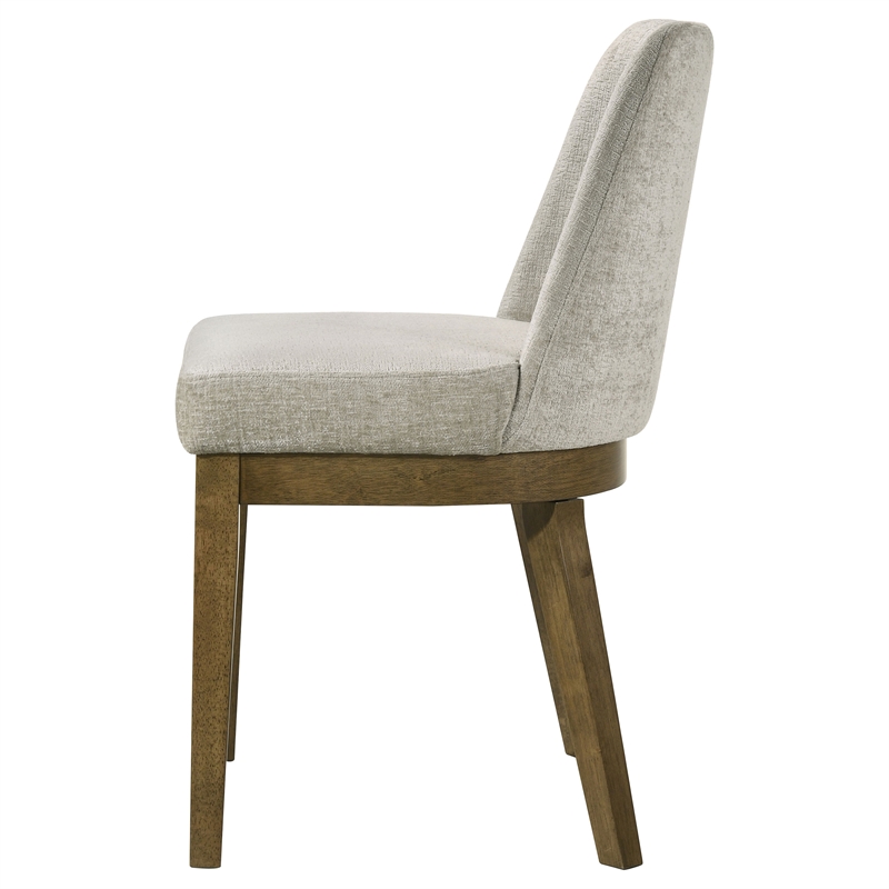 Pemberly Row Upholstered Dining Side Chair Set of 2 in Light Tan