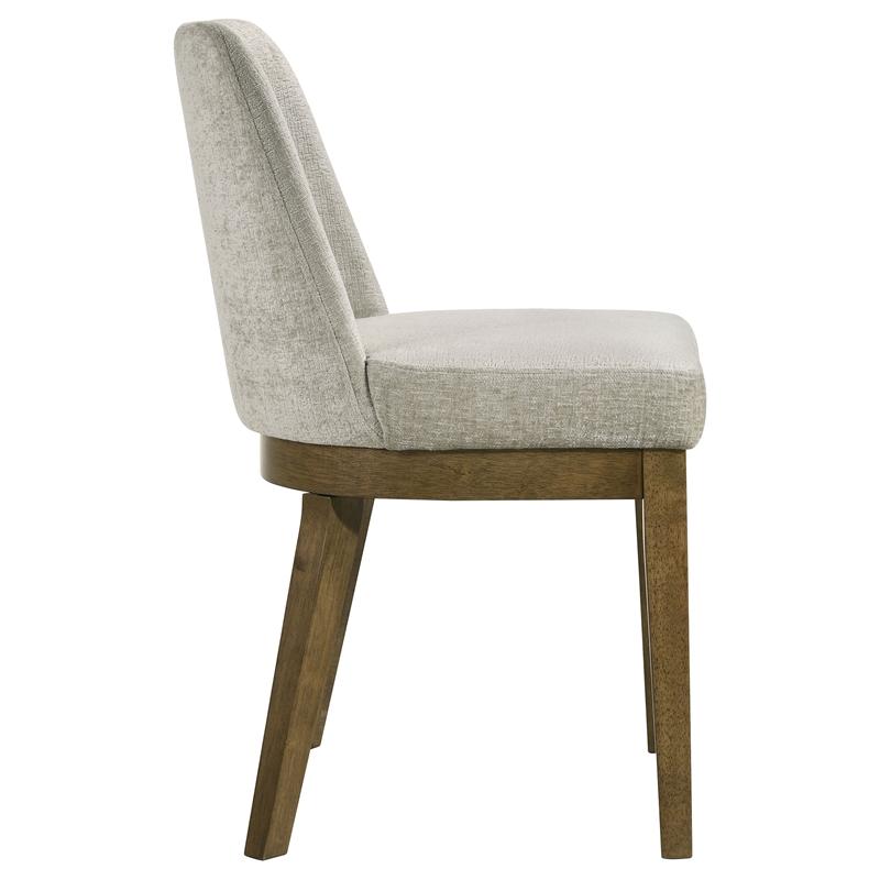 Pemberly Row Upholstered Dining Side Chair Set of 2 in Light Tan