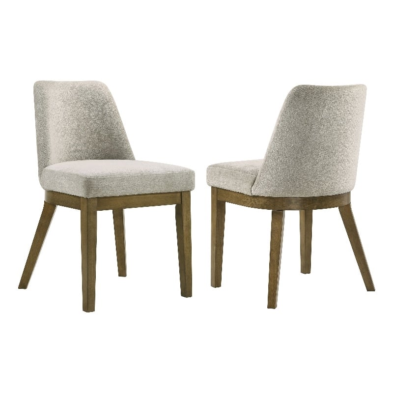 Pemberly Row Upholstered Dining Side Chair Set of 2 in Light Tan