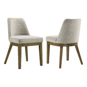 Pemberly Row Upholstered Dining Side Chair Set of 2 in Light Tan