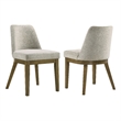 Pemberly Row Upholstered Dining Side Chair Set of 2 in Light Tan