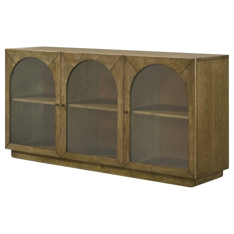 Pemberly Row 71-inch Dining Sideboard Buffet Server in Brown Oak