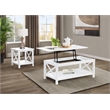Pemberly Row 2-piece Wood Lift Top Coffee Table Set in White